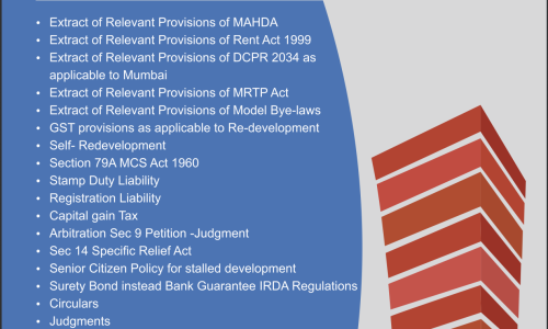 Short Commentary on Provisions of Redevelopment in Mumbai and Maharashtra